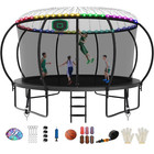 12ft 990lbs Trampoline With Basketball Hoop For Kids Pumpkin Outdoor Trampoline