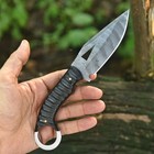 Hand Made Damascus Steel Blade Tactical Hunting Skinning Knife Micarta Handle