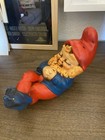 Vintage 70   s Sleeping Gnome Figurine  Fantasy Gnome Collectible 
