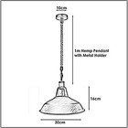 Vintage Ceiling Pendant Light Industrial Loft Hemp Rope Metal Hanging Retro Lamp
