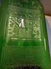 Vintage Green Glass 1930 s Refrigerator Water Bottle Wishing Well Embossed 1qt 