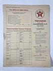 2 Vintage 1960 Texaco Simplified Maintenance Plan Cards Sheet Truck Bus Gas Oil