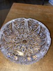 Vintage 6    Cigar Ashtray Round Heavy  Fine Crystal Clear  Cut Glass Nice Piece
