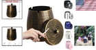 Elegant Bronze Stainless Steel Smokeless Outdoor Ashtray With Lid - Retro Style