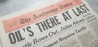 Antique Newspaper   the Anchorage Times      First Oil Hits Valdez July 29  1977