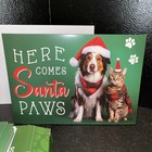 17 Boxed Christmas Greeting Cards Dog   Cat Here Comes Santa Paws Love Of Pets