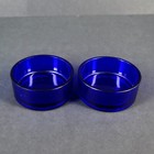 Pair Of Antique Blue Cobalt Glass Insert Liners  5 6cm Or 2 1 4  Diameter