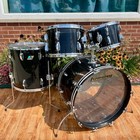 1970s Ludwig Smoke Black Vistalite Big Beat Drum Set 22 12 13 16