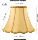 Bell Lamp Shade   Scalloped Gold Fabric Lampshade Replacement  Softback  5   Top