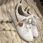 Nike Air Force 1 Low Unisex Kids Sneaker White gold Lace-up Us 7 5