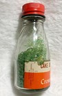 Vtg Crown Colony Green Sprinkles Cake Decorations 2oz Glass Bottle Advertising
