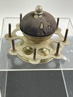 Antique Victorian Pin Cushion Sewing Tool Thread Spool Rotating Holder Caddy