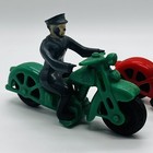 Hubley Kiddie Toys Pd Police Red   Green Motorcycle Hard Plastic Lot Of 2