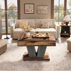 Square Coffee Table  31 5   Modern Wood Accent Cocktail Table For Living Room