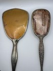 Vintage Vanity Mirror And Brush Set Silver And Gold Tone