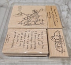 Stampin  Up  Mounted Rubber Stamp Set 3 Lot Christmas Flaky Friends Shellebrate
