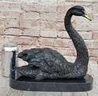 Art Deco Swan Bird Garden backyard Decor Bronze Sculpture Marble Figurine Figure