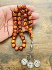 Natural German Amber 33 Beads Misbaha Tasbih Faturan              Prayer Beads Rosary