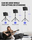 Donner Dms-1 Metal Sheet Music Stand 17 10 7 Inch With Light Portable Carry Bag