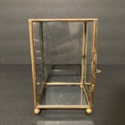 Miniature Brass And Glass Curio Cabinet Tabletop Display Case 
