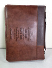 Bible Cover Faux Leather Browns Carrying Book Case 11 X 7 For Men John 3 16 Nwot