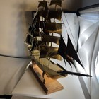 Vintage Brass Sailing Ship Model Nautical 19    Handmade 1937 Portugal Sail Boat