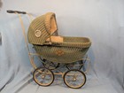 Antique vintage Victorian Baby Doll Carriage   Buggy Stroller Metal  wicker Wood