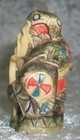 Vintage Carved Polychrome Resin Crane Longevity Immortal Netsuke Figurine Japan