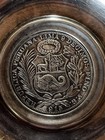 Sterling Silver Ashtray With 1915 Un Sol Pervian Coin  80 Grams  925 Silver
