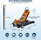 Low Profile Floor Jack 3 Ton Heavy Duty Steel Dual Piston Rapid Pump