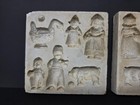 Vintage 4  Ceramic Molds Farm Family Pig Goose For Mini Figurines fridge Magnets