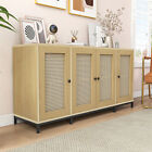 59 wide Wood Sideboard Storage Cabinet 4 Door Sideboard Buffet Cabinet W shelves
