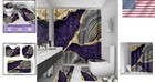 Complete Bathroom Set With Purple Marble Shower Curtain  Rugs   Non-slip Mats