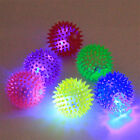 6pc Light Up Spike Balls Fetching Pets Dogs Play Toys Flashing Lights Squeaker