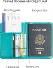 Passport Holder Cover And Card Case Slot Combo Rfid Blocking Leather Travel Pass