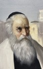 Signed Cellam Oil On Canvas Jewish Rabbi Portrait Judaica Synagogue Art 12x16
