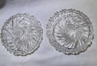 Vtg Crystal Bohemia Pinwheel Czechoslovakia Brunswick Star 4 Set Glass Coasters
