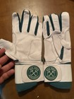 Red Rock Baseball Batting Gloves Cabretta Leather Long Cuff Medium White Green