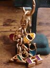 Coach Enamel Letters Key Chain Ring Bag Purse Charm Charm