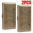2pcs Bronze Metal Cigarette Case Holder Box For King Size Or 20 s Cigarettes New