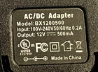 New In Box Ac dc Adapter Model  Bx 1200500 Power Supply - Output 12v 500ma