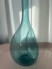 Vtg Mid Century Modern Aqua Tear Drop- Genie Bottle Decanter -bud Vase