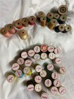 Huge Lot 44vintage  antique Wood Thread Spools J pcoats Belding Corticelli Silk 