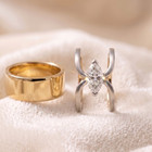 Marquise Moissanite  Ring Cover 925 Silver Gold Ring Enhancer Gen 4 Gen 5
