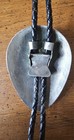 Nice Pewter Bolo Tie With Rodeo Theme  Coral   Turquoise Stones