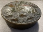 Vintage Brass Koi Fish Pond Cloisonn   Enamel Trinket Dresser Box 5    - India