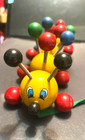 Vintage Kouvalias Silkworm Caterpillar Wooden  Pull Toy Made In Greece