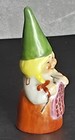 Gnome Woman Knitting fairy Garden Figurine thimble- Unieboek  B v  1979 Vintage