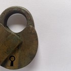 Antique Brass Padlock W Dust Cover Eagle Lock Co Terryville Conn No Key