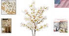 White Silk Cherry Blossom Stems  Set Of 8